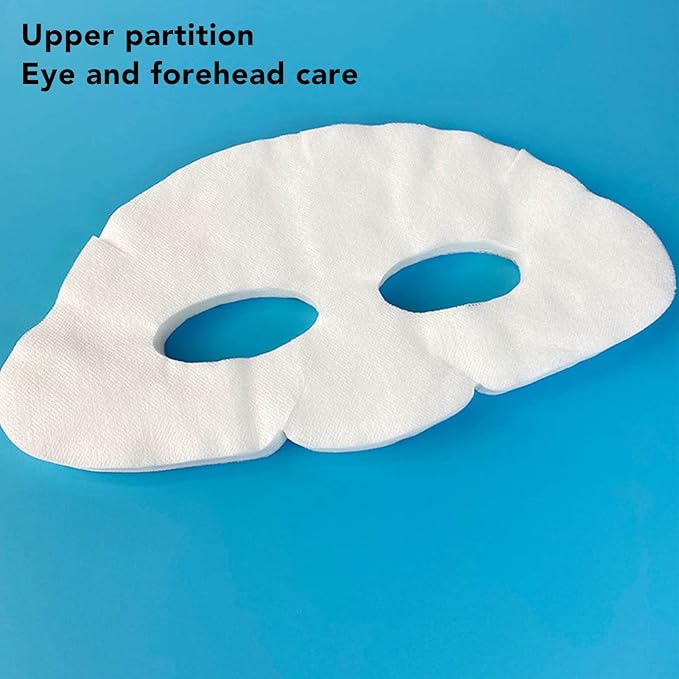 YUYTE 100 Pcs Enlarged Cotton Facial Mask Sheets - Moisturizing, Skin Friendly, DIY Cosmetic Face Skin Care Mask with Soft Silk for Spa Wet Compress, Topical Care