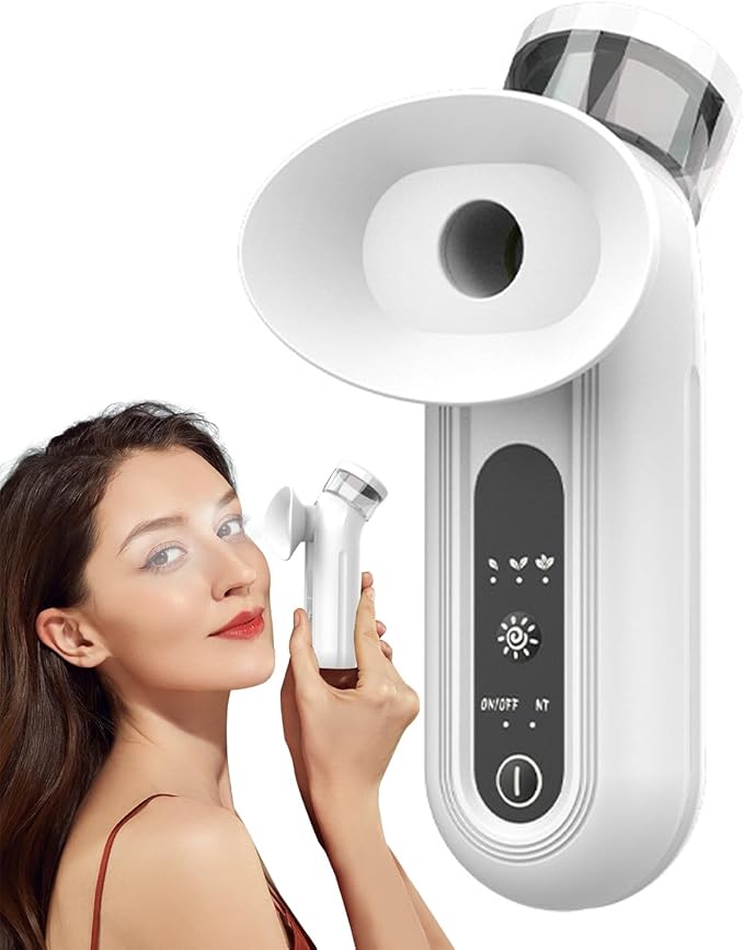 Portable Eye Steamer, Rechargeable Nano Eye Mist Steam Sprayer, Electric Eye Mist Sprayer with Warm Compress for Home & Travel