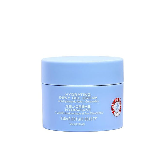 First Aid Beauty - Hydrating Dewy Gel Cream, Lightweight Oil-Free Facial Moisturizer with Hyaluronic Acid and Ceramides, Helps Reduce Excess Oil Build Up & Improve Skins Hydration, 1.7 oz