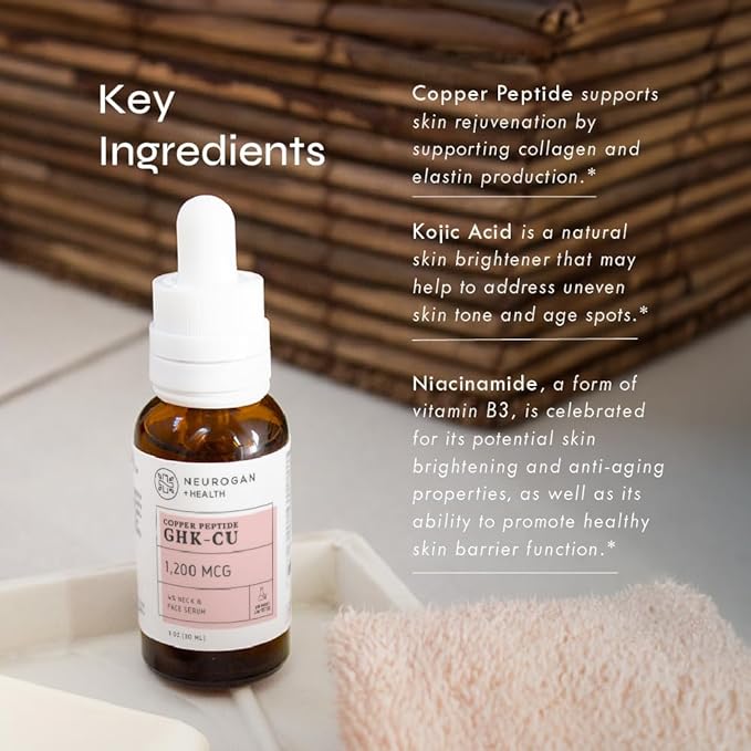 GHK-Cu (Copper Peptide) Neck & Face Serum 1,200mcg (1 oz bottle) by Neurogan