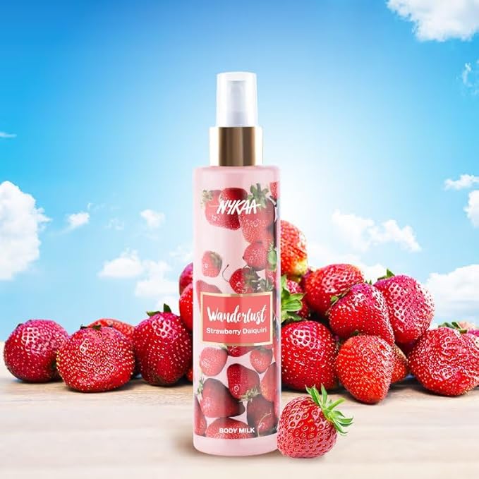 Nykaa Naturals Wanderlust Body Milk - Strawberry Daiquiri for Women - 6.76 oz Body Milk