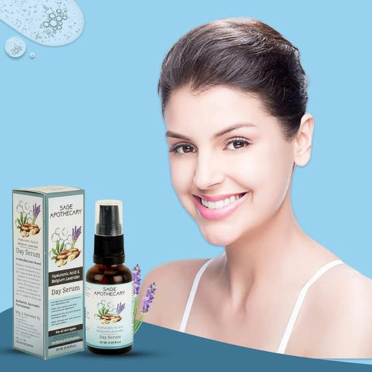 Day face Serum 100% Pure & Natural Hyaluronic Acid & Belgium Lavender Day Serum Scars Removal Glowing Skin Dead Skin Anti Aging Pigmentation Pack of 30 ML