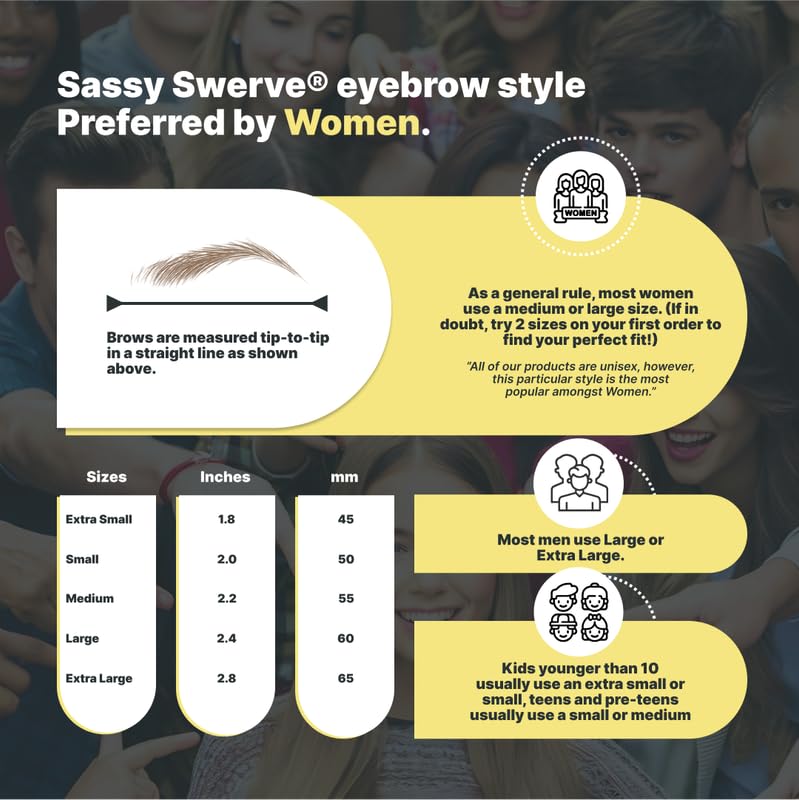 100 Pairs Medium Brown Temporary Eyebrow Tattoos, Waterproof and Smudge-Proof Medium Sassy Swerve Style Realistic Eyebrow Stickers for Women, Easy to Apply, Won't Work on Existing Brows