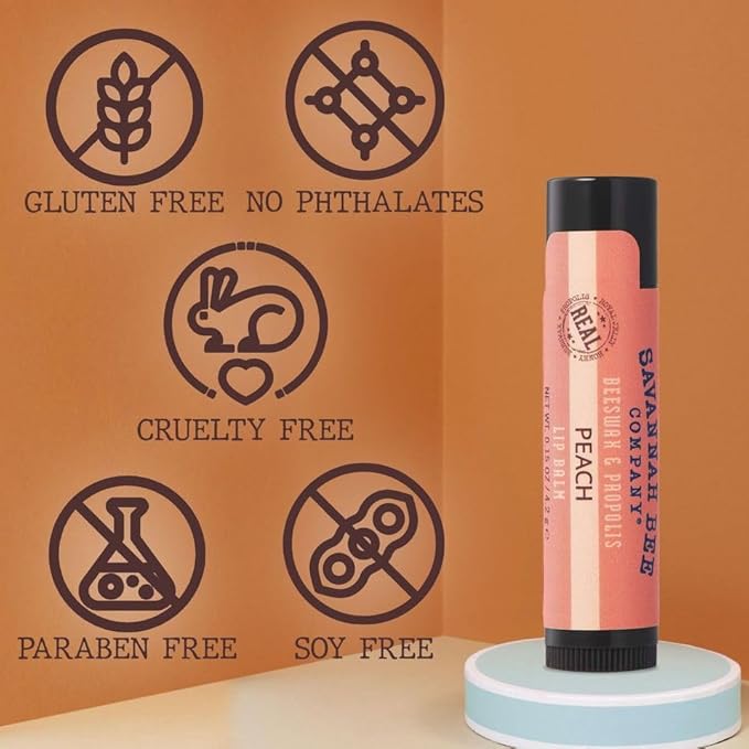 Savannah Bee Company Lip Balm - Lip Moisturizer for Chapped Lips - Hydrating Lip Balm with Pure Honey