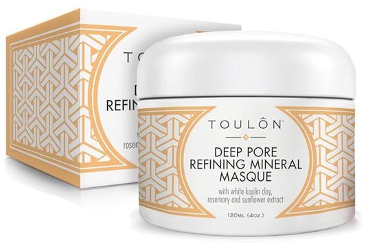 TOULON Kaolin Clay Mask for Face with White Kaolin Mineral Clay. Soft Pure Healing Mask with Minerals to Reduce Wrinkles and Blackheads & Detox Skin - Improve Complexion for Women or Men