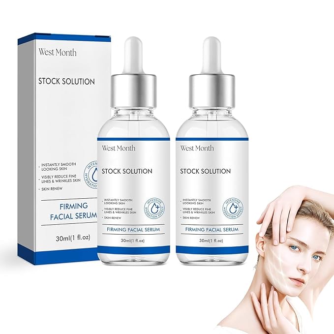 West Month Firming Facial Serum, Skincare Stock Solution, Stock Solution Facial Serum, Reduce Fine Lines Skin-Smooth Looking Skin, Deep Wrinkle Repair Serum, Suitable for All Skin Types(2PCS)