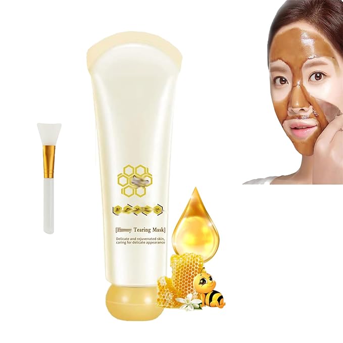 Glowtulip Honey Tearing Mask, Blackhead Control Honey Peel Mask for Face,Face Deep Cleasing & Moisturizing Mask,For All Skin (1PC)