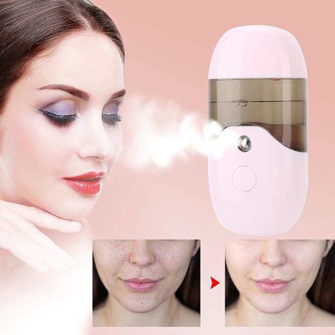 50ml Facial Mister,Mini Portable Handheld Face Steamer USB Facial Spray Face Make-up Beauty Sprayer Machine Cleaning Pores for Facial Hydrating for Skin Care Office and