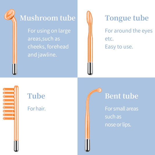 High Frequency Facial Machine - TUMAKOU Portable Handheld High Frequency Facial Skin Wand Machine with 4 Different Tubes