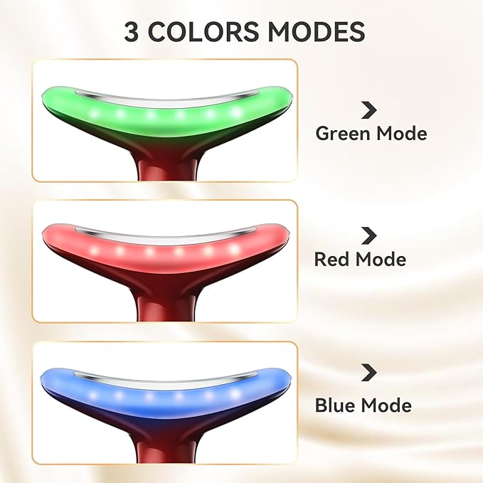 Neck Face Massager, Portable Face Sculpting Tool, 3 Modes Facial Massager, Face Massager Tool for Skin Care, Red