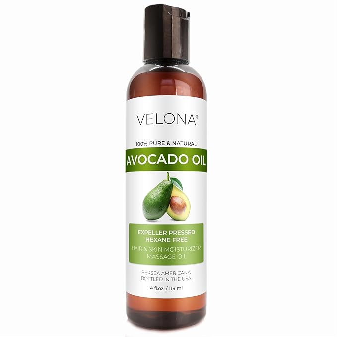 velona Avocado Oil 4 Fl Oz | 100% Pure and Natural Carrier Oil | Expeller-Pressed | Hair, Body and Skin Care | Use Today - Enjoy Results