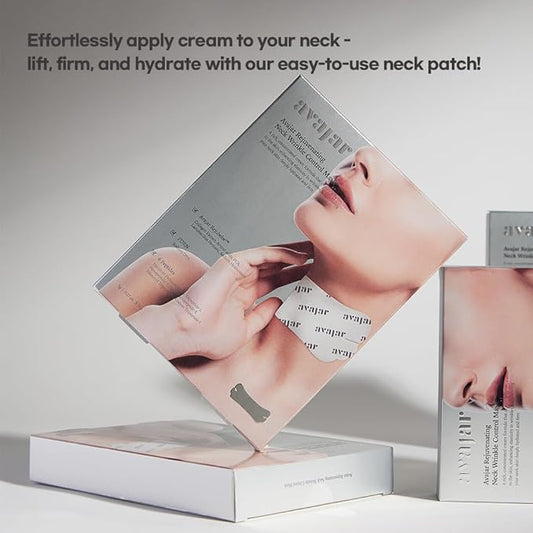 Avajar Rejuvenating Neck Wrinkle Control Mask (5P) – Advanced K-Beauty Wrinkle & Fine Lines Patches with Collagen and PDRN, Anti-Aging Tightening Korean Skincare Neck Cream for Smoother, Firmer Skin