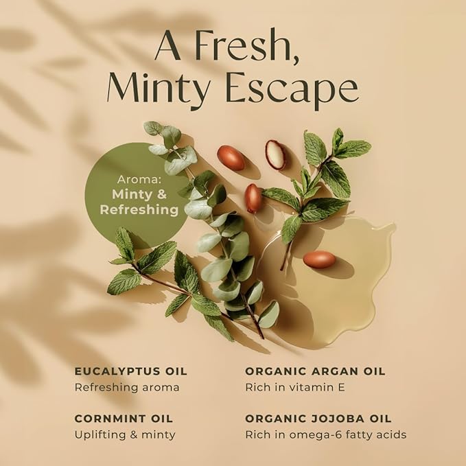 Gya Labs Eucalyptus Mint Massage Oils - 6.76 Fl Oz - 100% Pure Natural Refreshing Aromatherapy Body Massage Oil for Sore Muscles - with Jojoba, Argan, Sunflower, Almond, Vitamin E & Eucalyptus