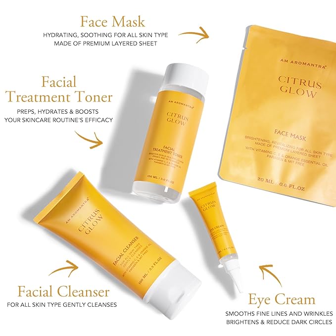 Complete 10-Piece Skin Care Set|Rich in Orange Essential Oil, Vitamin C, Vitamin E| Hydrating, Revitalizing, and Nourishing Facial Treatment – Achieve Radiant and Youthful Skin