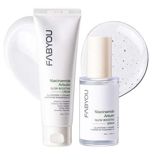 Fabyou Daily Niacinamide Arbutin Lightweight Korea Skin Care Glow boosting Set, Hydrating & Brighten with 10% Niacinamide, Arbutin and Vitamin C, Salicylic Acid, for pore Control