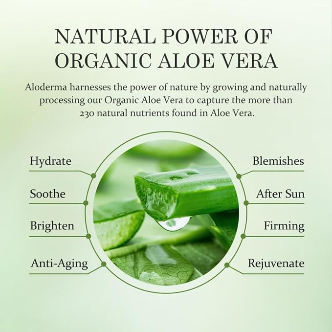 Aloderma Firming Face Serum with 64% Organic Aloe Vera - Age-Defying Face Plumping Serum for Radiant Skin - Tighten Skin, Reduce the Appearance of Fine Lines & Wrinkles with Hyaluronic Acid, 1.7 Oz