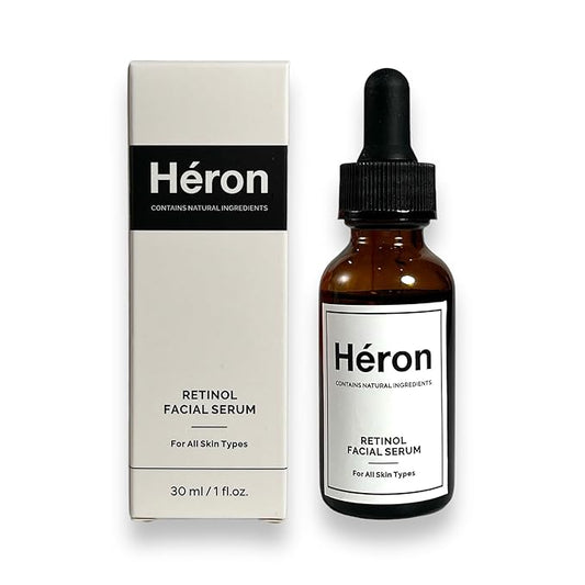 Retinol Serum for Face - 0.5% - Héron Retinol Face Serum (1 fl oz - 30 ml) – Anti-Aging, Dark Spot Remover, Pore Tightening, Wrinkle Reducing, Clinical Strength Formula
