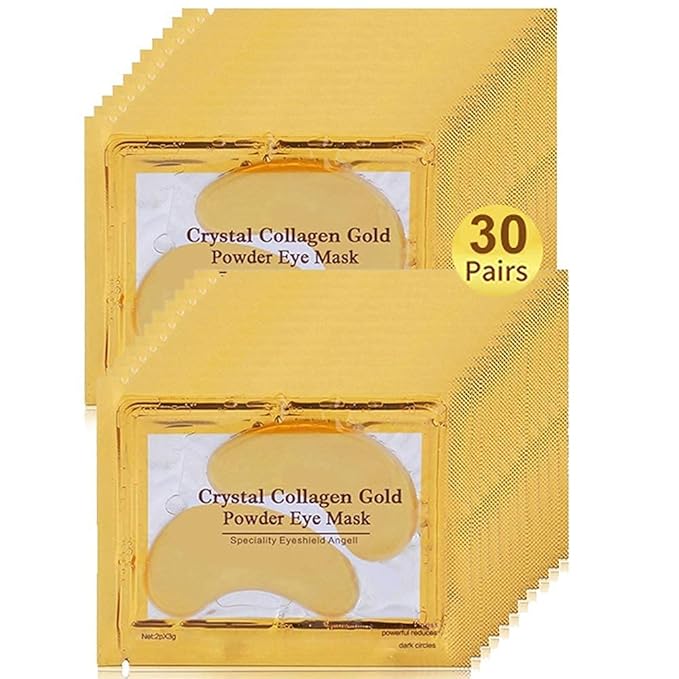 Eye Mask, 60 Pairs Collagen Under Eye Patches, Crystal Eye Gel Pads Treatment for Reducing Dark Circles, Lighten Wrinkles Anti-Aging Moisturizing, Fine Lines Eye Bags Puffiness for Women Men