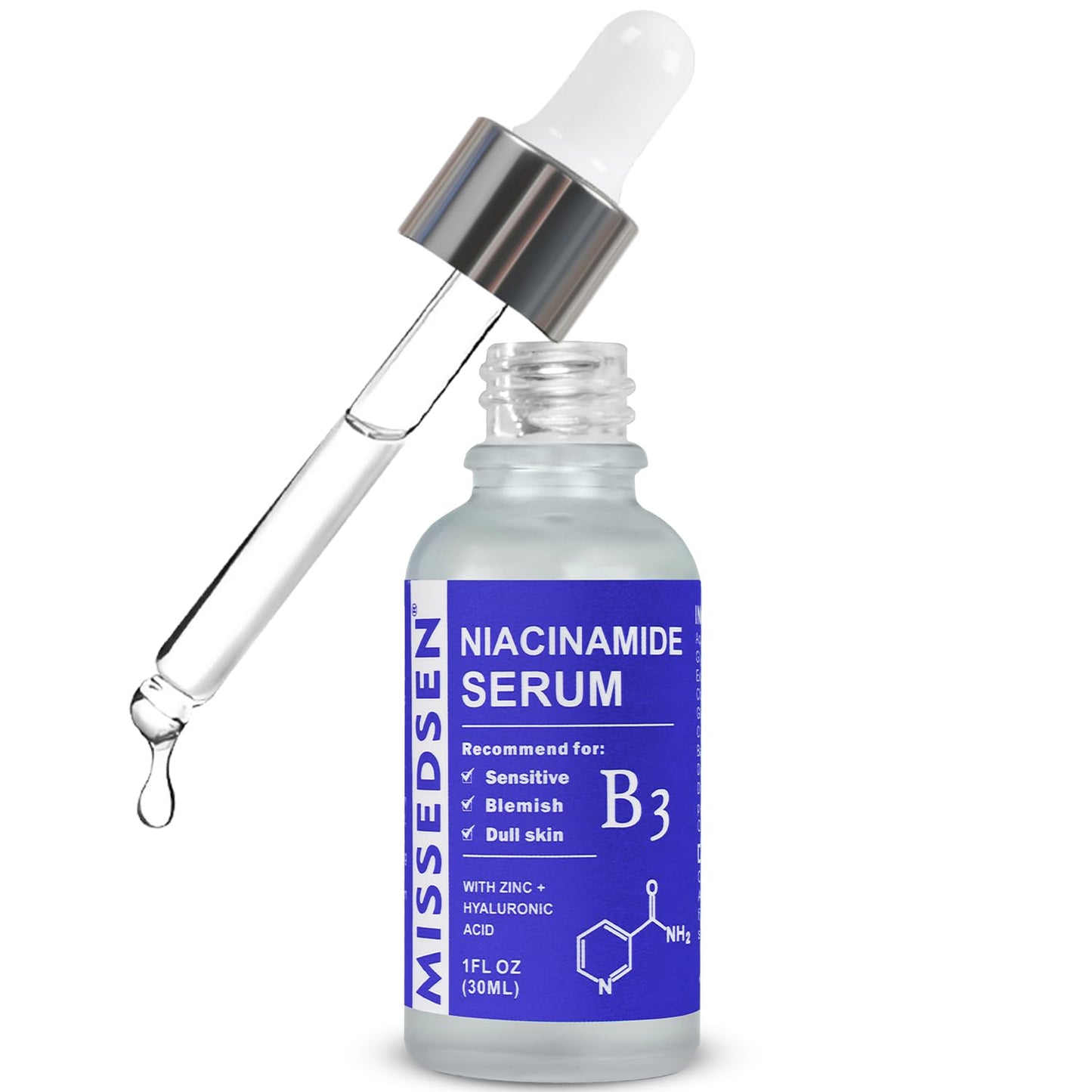 Niacinamide Serum for Face with Zinc & Hyaluronic Acid,Smoothes Wrinkles,Improves Elasticity,Firms Skin 1 Oz for Face Care, Daily Use