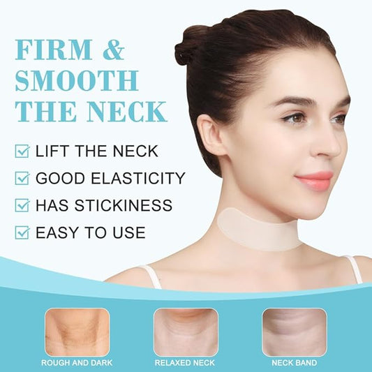 Neck Wrinkle Patches, Reusable Hydrogel Anti Aging Facial Pads, Hypoallergenic Silicone Gel Sleep Tape, Smooth Fine Lines,Mask for Skin Tightening and Firming,Crepe Erase and Neck Lift (neck-2 Pcs)