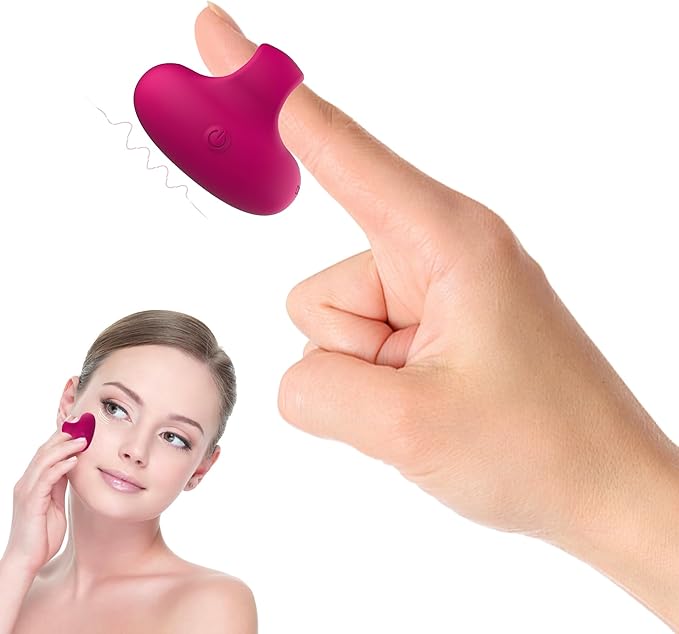 Upgrade Portable Travel Pocket Mini-Ring Facial and Eye Massage Ball USB Rechargeable Personal Massager Facial Muscles Tighten Anti-Aging Relieve Eye Dark Circles,Puffiness,Fatigue (Red)