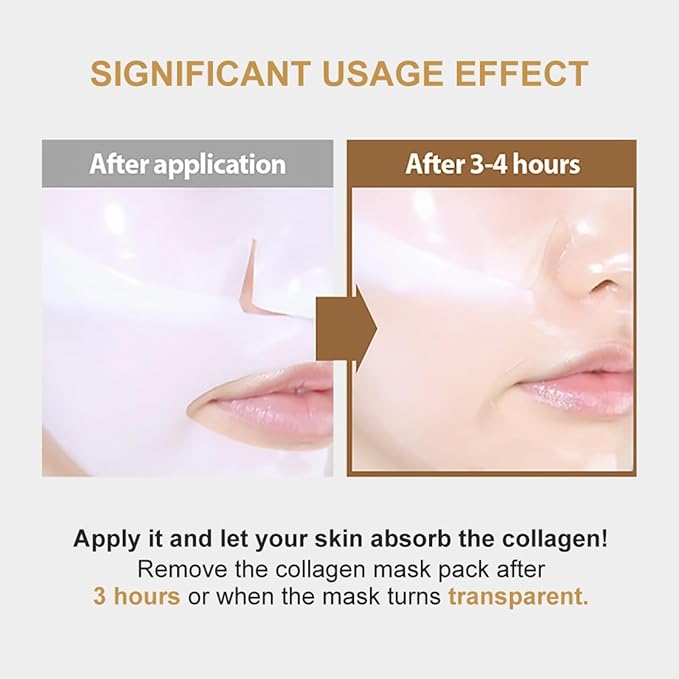 Deep Collagen Anti Wrinkle Lifting Mask,Moisturizing Overnight Collagen Face Mask,Facial Sheet Mask with Low Molecular Weight Collagen,Lifting,Firming,Easily Absorbed Overnight Hydration Mask-36gx4pcs
