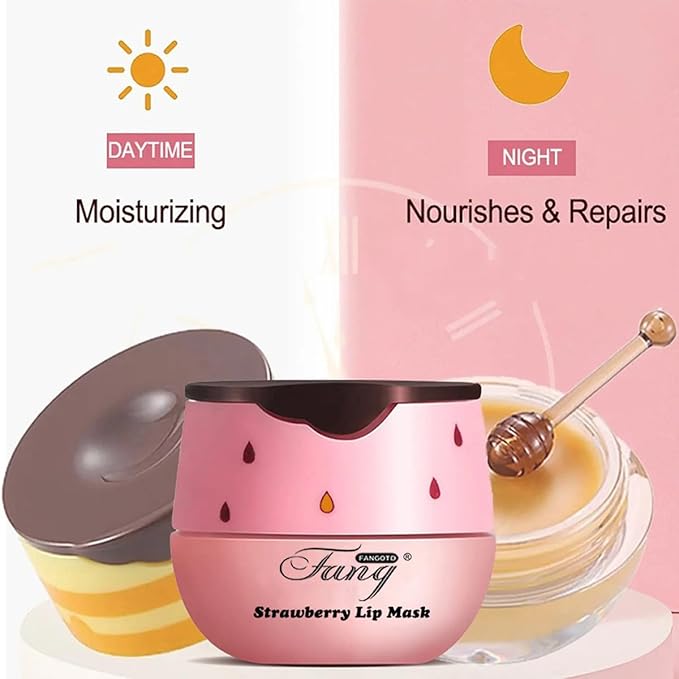 4 PCS Bee Lip Balm Honey Pot,Lip Mask Propolis Moisturizing,Prevention Dry and Cracked Lip Scrubs Exfoliator Lip Wrinkle Skin Care Products (Honey & Strawberry & Watermelon & Apple Lime)