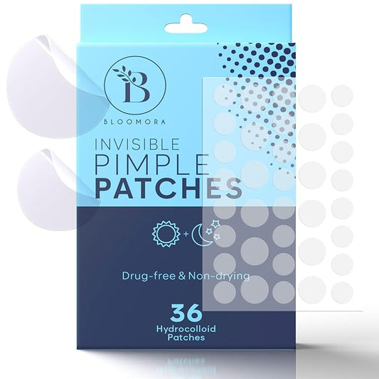 Invisible Pimple Patches for Face (36 Count) - Hydrocolloid Acne Spot Treatment - Acne Treatment for Face - Zit Patches - S/L Sizes