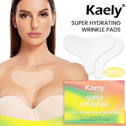 evpct 2Pcs Silicone Chest Smoothing Wrinkle Pads Reusable, Silicone Anti Chest Wrinkle Patches Reusable for Chest Wrinkles Overnight, Décolleté Chest Wrinkle Pillow Pads for Smoother, Size L- T Type