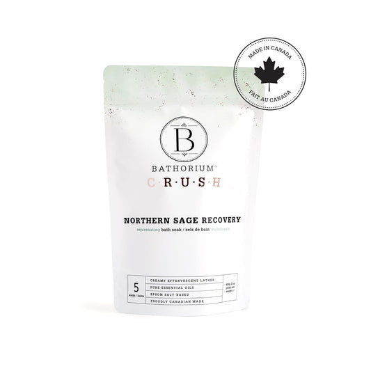 Bathorium Northern Sage Recovery Crush, Revitalizing Bath Soak, Dead Sea & Epsom Salt, Sage, Pine, Eucalyptus, pH-Balanced for Women, 5+ Baths, 21 oz