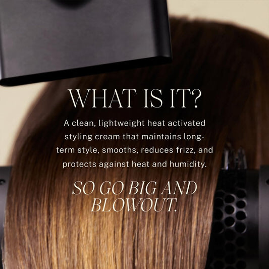 JVN Complete Blowout Styling Milk Heat Protector Cream, Style Memory, Anti-Humidity, Smooths & Protects, Travel Size (0.84 FL OZ)