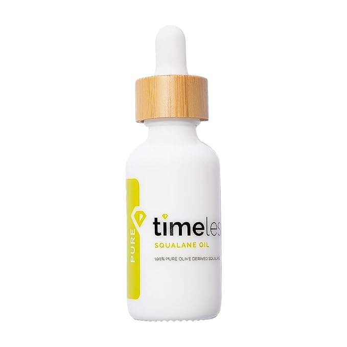 Timeless Skin Care Squalane Oil 100% Pure - Plant-Based Face Oil - Fragrance-Free - For Dry Skin - Moisturizing - 1 oz