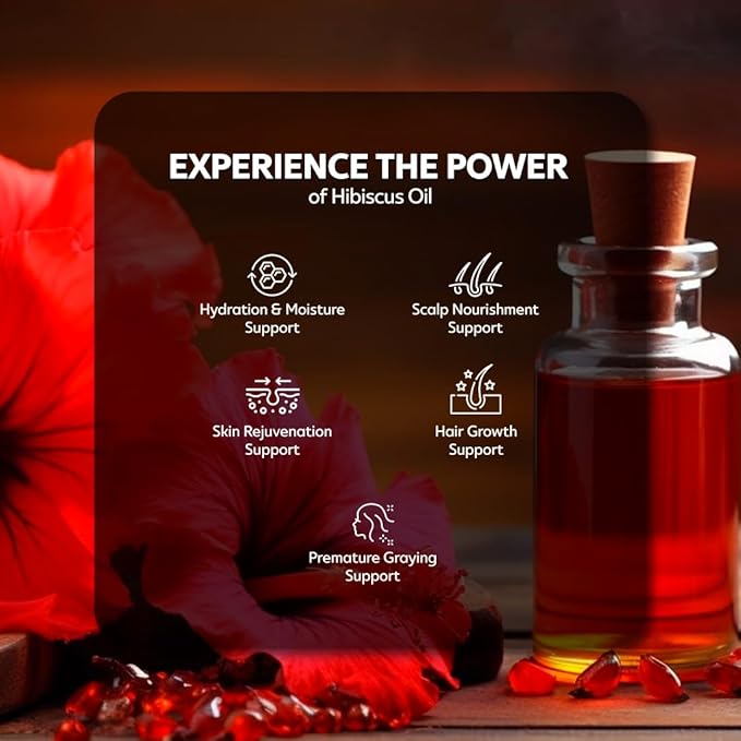 Hemani Hibiscus Oil 30ml 100% Pure- Natural, Cold Pressed, Halal Essential Oil for Skincare, Haircare & Relaxation