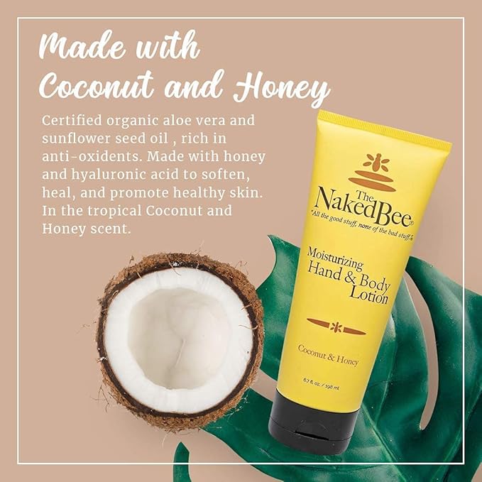 The Naked Bee Coconut & Honey Moisturizing Hand & Body Lotion 6.7oz + Jasmine & Honey Moisturizing Hand & Body Lotion 8oz