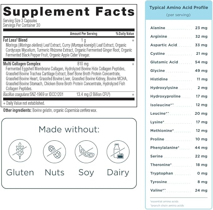 Ancient Nutrition Multi Collagen Advanced Lean Capsules, 90 Count + Multi Collagen Protein Powder, Unflavored, 40 Servings