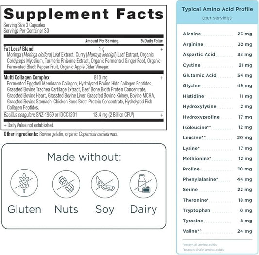 Ancient Nutrition Multi Collagen Advanced Lean Capsules, 90 Count + Multi Collagen Protein Powder, Unflavored, 40 Servings