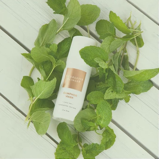 Georgette Klinger Camphor Mask - Mineral-Rich Clay Mask with Menthol & Vitamin E: Detoxify, Exfoliate, and Improve Skin Tone while Absorbing Excess Oil, and Clearing Clogged Pores - 1.7 oz