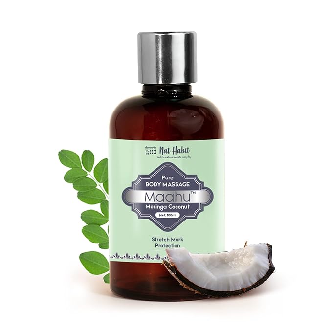 Pure Moringa Coconut Maahu, Ayurvedic Body Massage Oil, 100ml