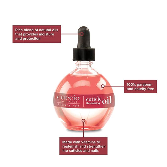 Cuccio Naturale Revitalizing Cuticle /Hydrating Oil For Repaired Cuticles Overnight - Remedy For Damaged Skin And Thin Nails - Paraben /Cruelty-Free Formula - Pomegranate And Fig - 2.5 Oz