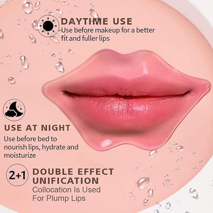 MEICOLY 30 Pads Lip and Eye Mask Sheet,Moisturizing Under Eye Mask Gel Crystal Collagen Anti-Aging Eye Patches Dark Circle Remover with Box,Pink