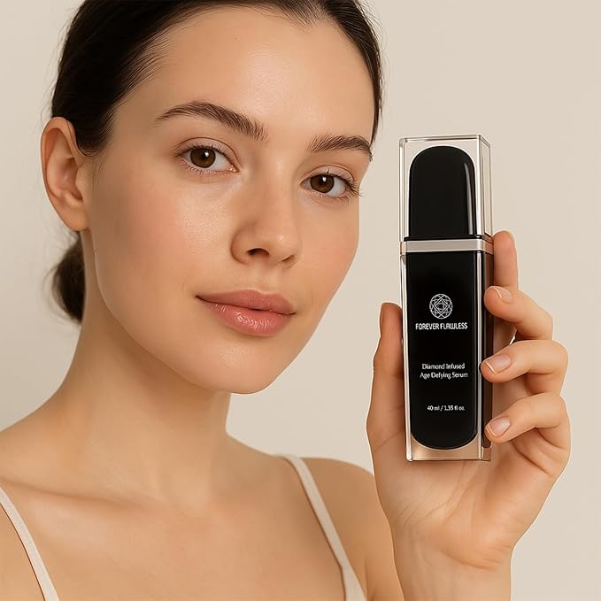 Forever Flawless Diamond Infused Age-Defying Serum - Anti-Aging Serum with Diamond Powder for Smooth, Refreshed Skin- Anti-Wrinkle Serums for Daily Use- Face Glow Serums for Radiant Skin Tone- 1.35 oz