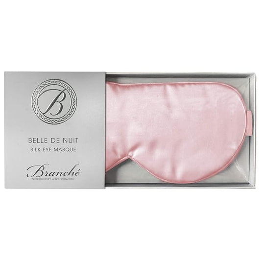 Branche Beauty Belle De Nuit Sleep Mask - Silk Eye Mask 6A Silk 22 Momme Eye Cover Sleepover Shade Blindfold Mask for Luxury Sleep in Total Darkness (Blush)