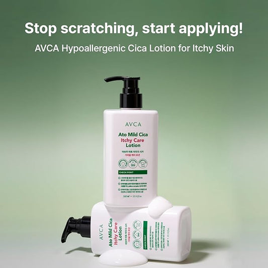 AVCA Ato Mild Cica Itchy Care Lotion for Dry, Sensitive, and Irritated Skin Relief 100ml/10.14fl. oz.