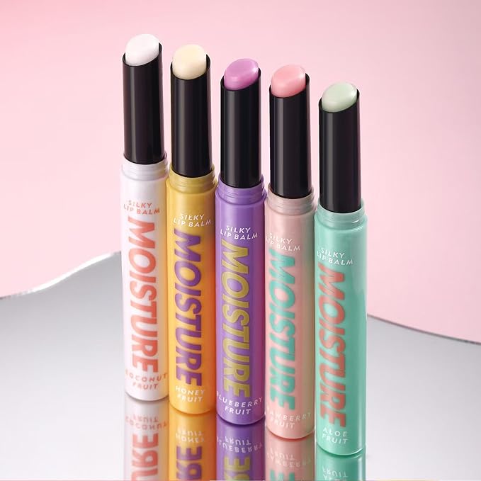 2 in 1 Moisturizing Tinted Lip Gloss Lip Balm Hydrating Glossy Hypoallergenic Natural Women Girls Teens Students Long Lasting Dry Lip Care 5- piece set