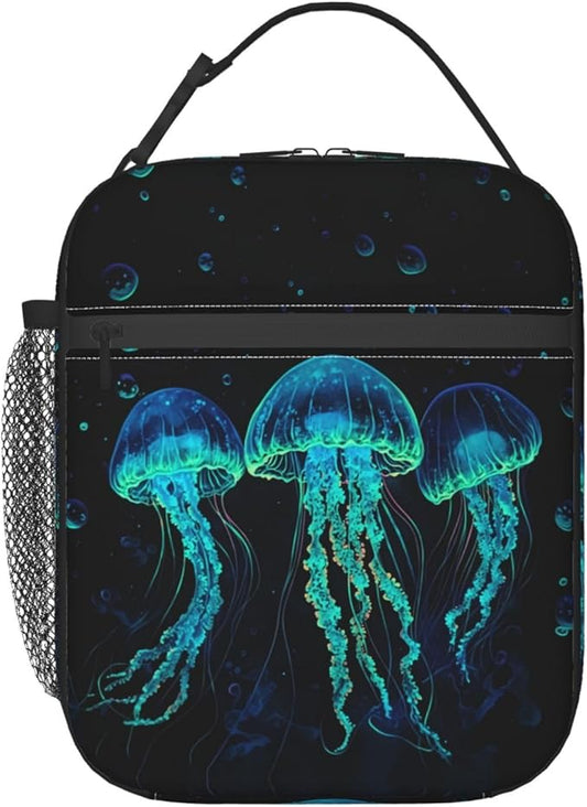 Jellyfish Lunch Bag Insulated Reusable Lunch Box Thermal Cooler Tote For Men Women Work Travel Picnic Hiking