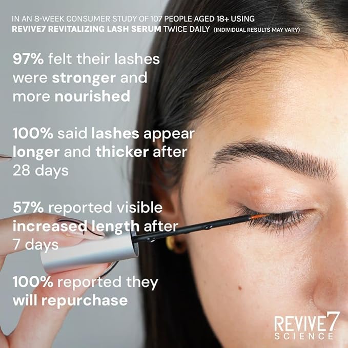 Original Revive7 Revitalizing Lash Serum for Eyelash Thickness - Eyelash Serum Brow Enhancer Eyelash Eyebrow - Lash Enhanced Formula for Longer, Full and Thicker Natural Eyelash, Made in Canada (5 ml)