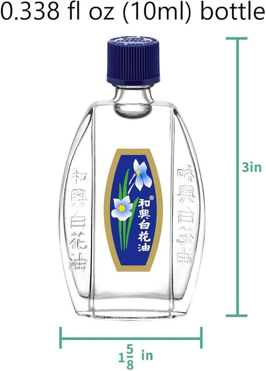 White Flower External Analgesic Balm Oil 10ml/ 0.338fl Oz., Authentic US Import(6 Packs)