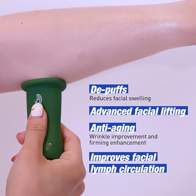 TROIAREUKE Lifting Cupping Therapy / Korean Face Massager / For Wrinkles, Facial Lifting, lymph Circulation, Muscle Relaxing, Slimming, Eye Puffiness, Anti-aging, Korean Skin Care (YELLOW)