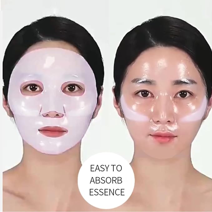 5 Packs Korean Overnight Collagen Face Mask: Glass Skin Face Mask for Deep Moisturizing, Firming, Glowing – Low Molecular Bio Collagen Sleeping Sheet Mask for Glass Glow