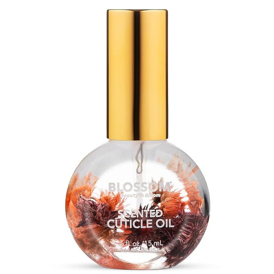 Blossom Cuticle Oil for Nails, Hydrating, Moisturizing, Gourmand Scented Nail Oil Cuticle Care, Infused with Real Flowers, Made in USA, 0.5 fl. oz, Chocolate Truffle